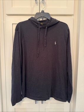 Polo by Ralph Lauren Black Long-Sleeve Hooded Tee